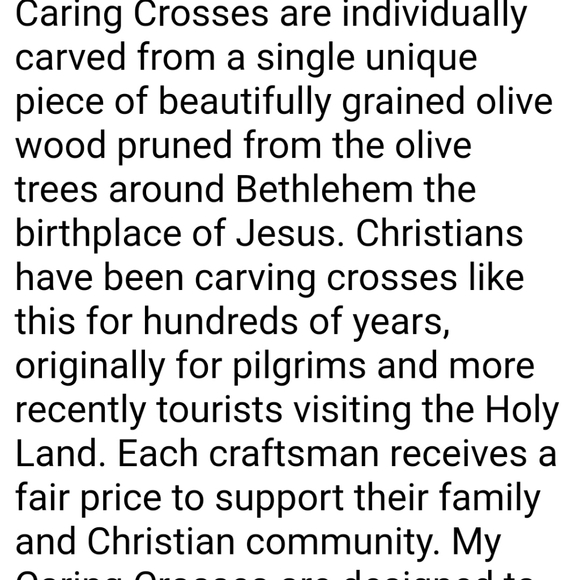 1 LARGE 4" Genuine olive wood. handmade/ JERUSALEM palm worry cross - Picture 6 of 13